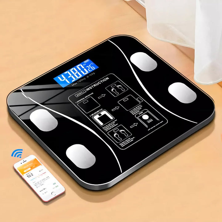 Balança Digital de Bioimpedância com Bluetooth e Aplicativo Fitness