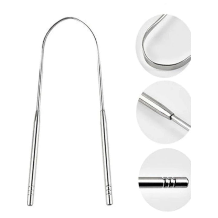 Raspador de Língua Removedor de Bactérias em Aço Inoxidável - Compre 1 Leve 3