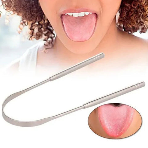 Raspador de Língua Removedor de Bactérias em Aço Inoxidável - Compre 1 Leve 3